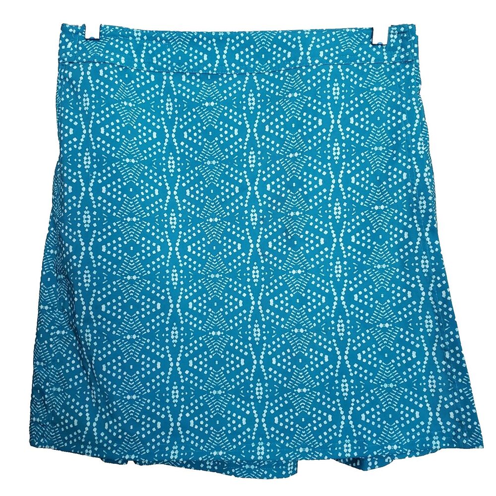 RipSkirt Hawaii Teal Geo Print Hook & Loop Wrap Skirt Size Medium